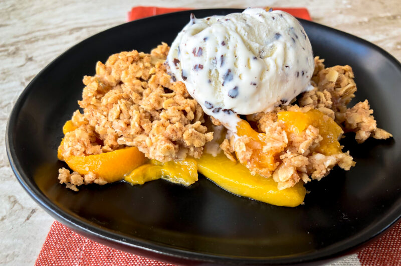 Peach Crisp made with Gluten-free Rolled Oats
